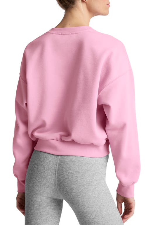 Shop Beyond Yoga On The Go Crewneck Sweatshirt In Pink Haze