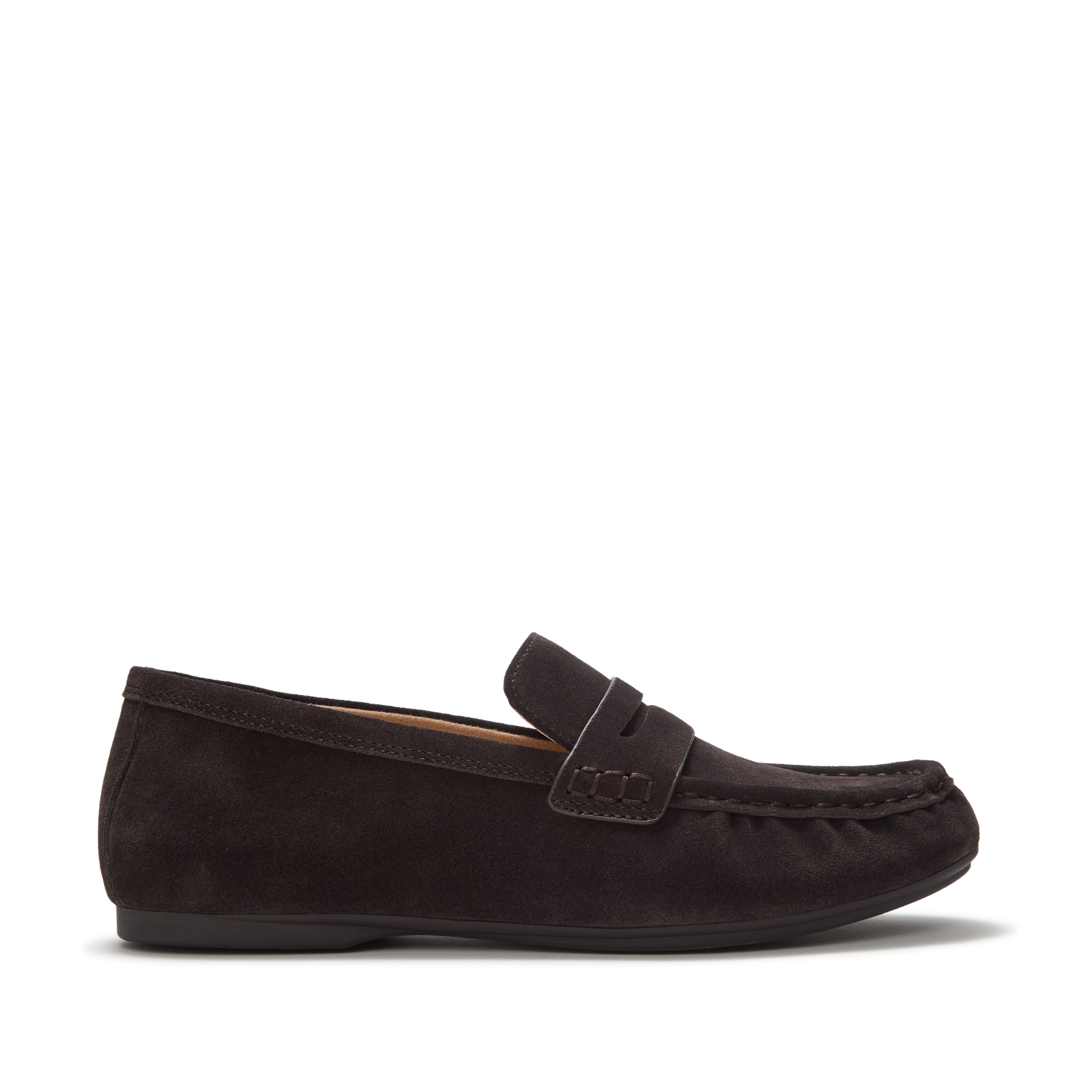 Delicato Suede Loafers, Alternate, color, Chocolate Brown