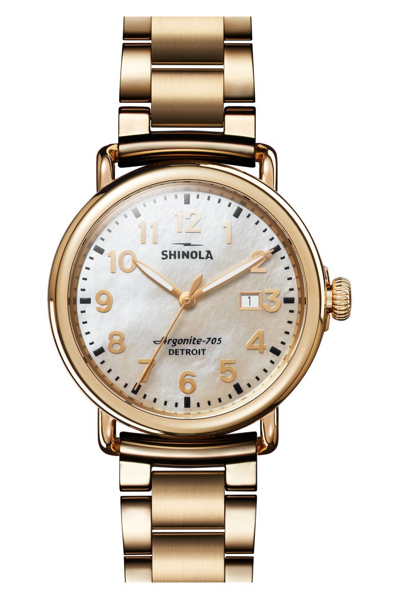 The Runwell Bracelet Watch, 41mm, Main, color, GOLD/ MOP/ GOLD