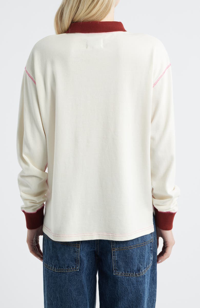 Damson Madder Stripe Organic Cotton Rugby Top, Alternate, color, Ecru