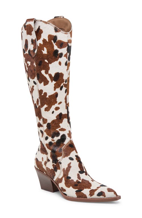 Dolce Vita Regy Genuine Calf Hair Western Boot In Animal Print