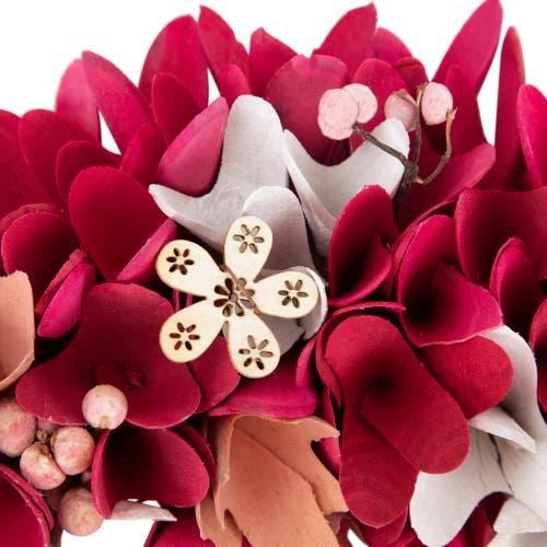 Northlight Wooden Floral Spring Wreath With Berries In Red