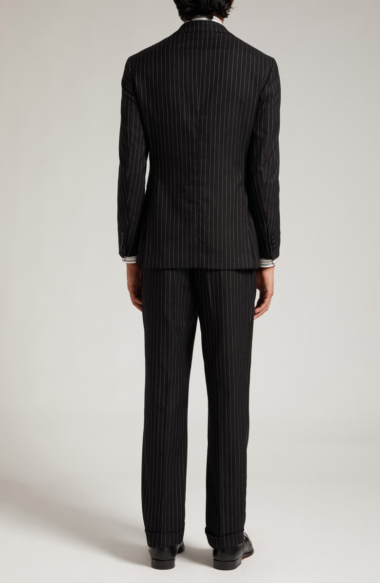 Ralph Lauren Purple Label Kent Pinstripe Cotton & Silk Suit, Alternate, color,
