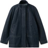 MANGO Gathered Waist Denim Parka