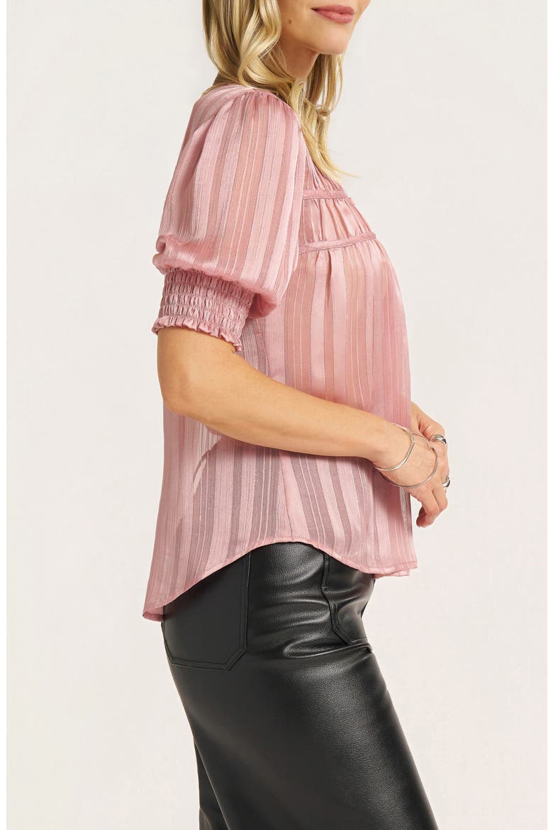 Indie Shirred Top, Alternate, color, ROSE