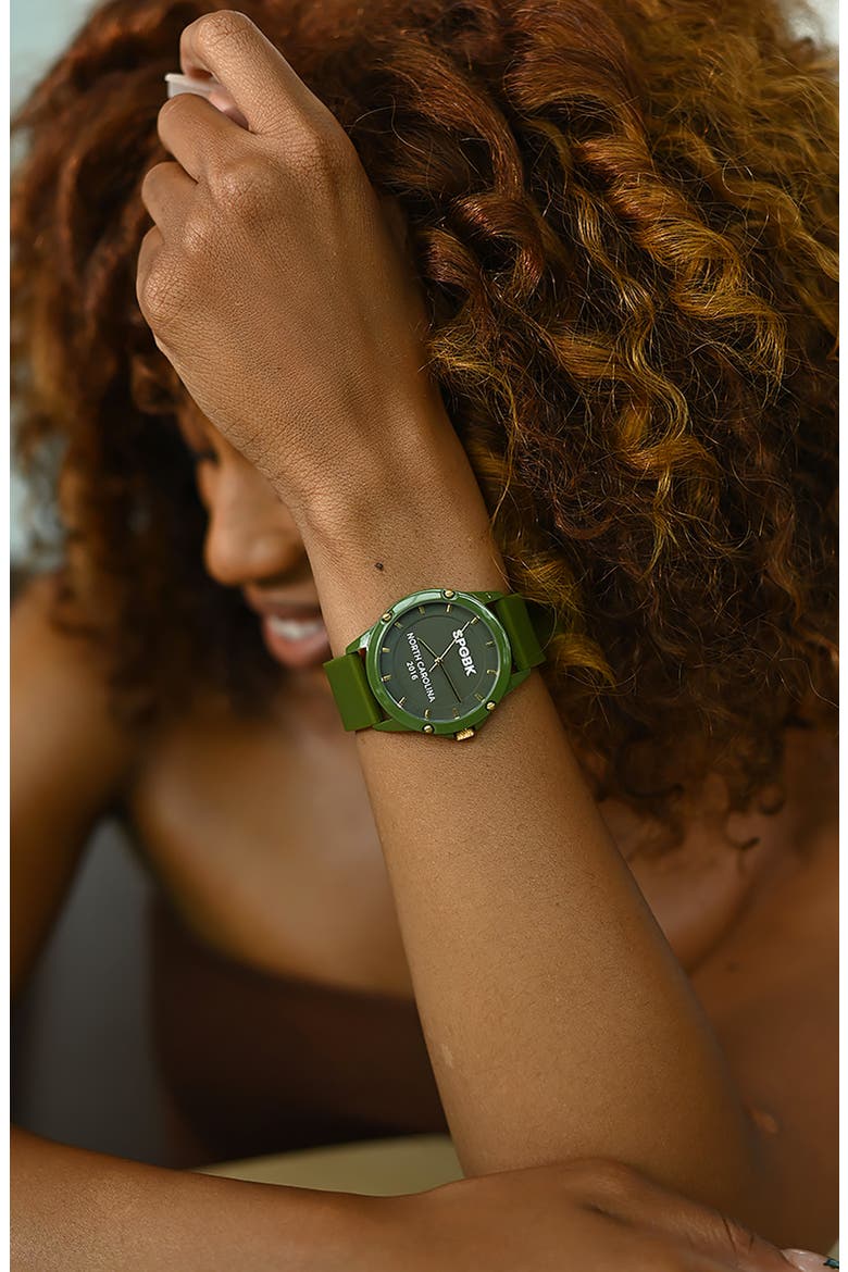 Matcha Silicone Strap Watch, 44mm, Alternate, color, OLIVE