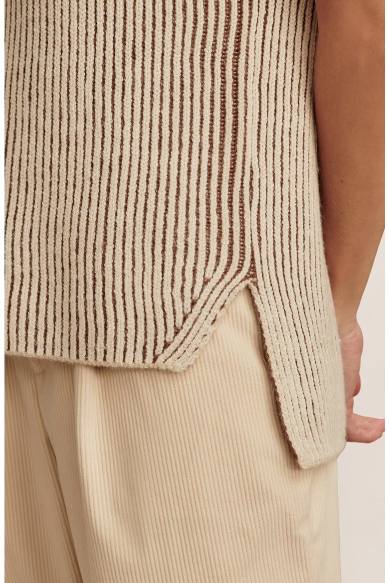 Laurne Plated Mock Neck Sweater, Alternate, color, COCOA DUST