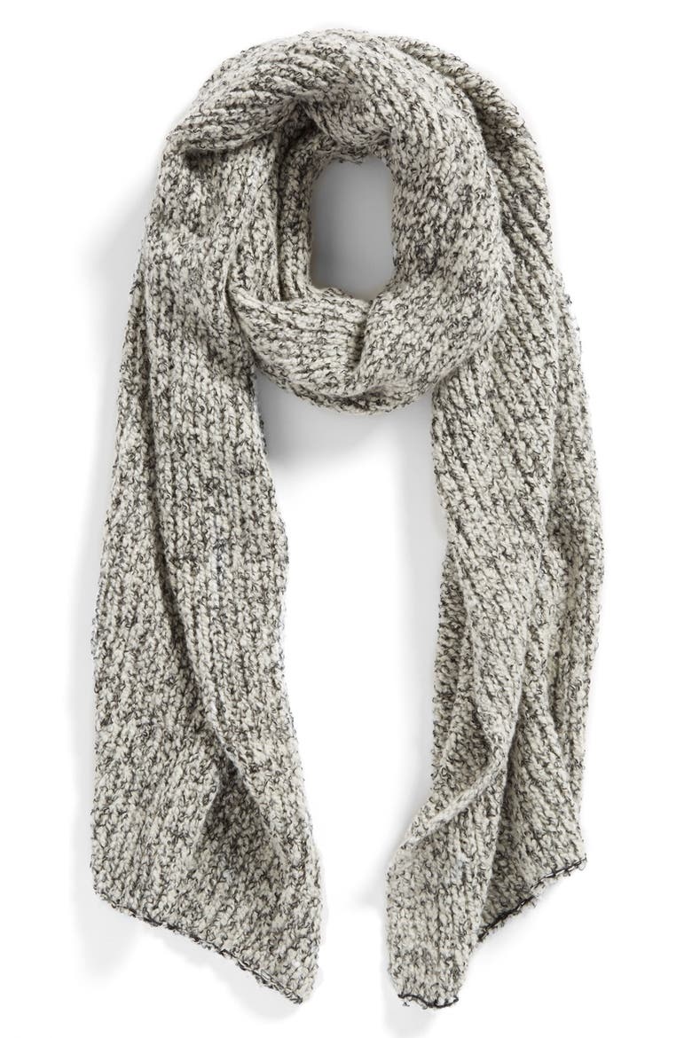'Scrabble' Knit Scarf, Main, color, GREY COMBO