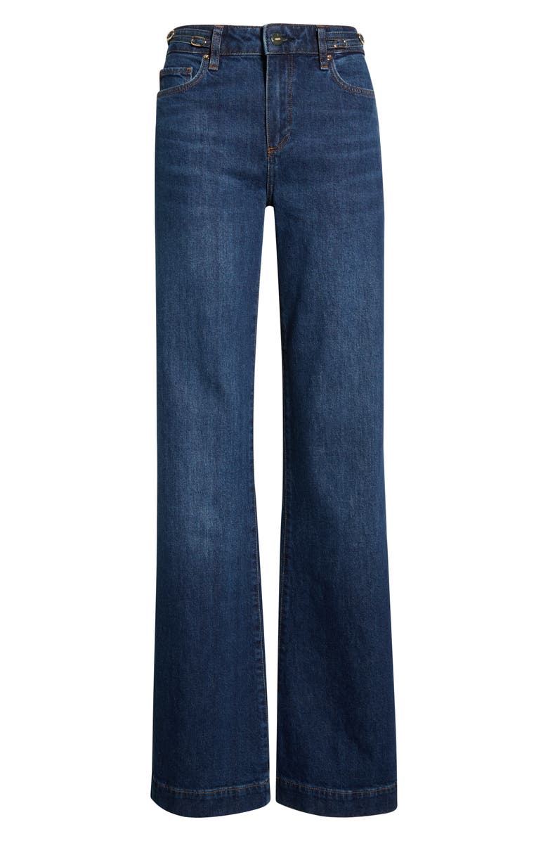 PAIGE Leenah Waist Buckle Wide Leg Jeans, Main, color, Technique