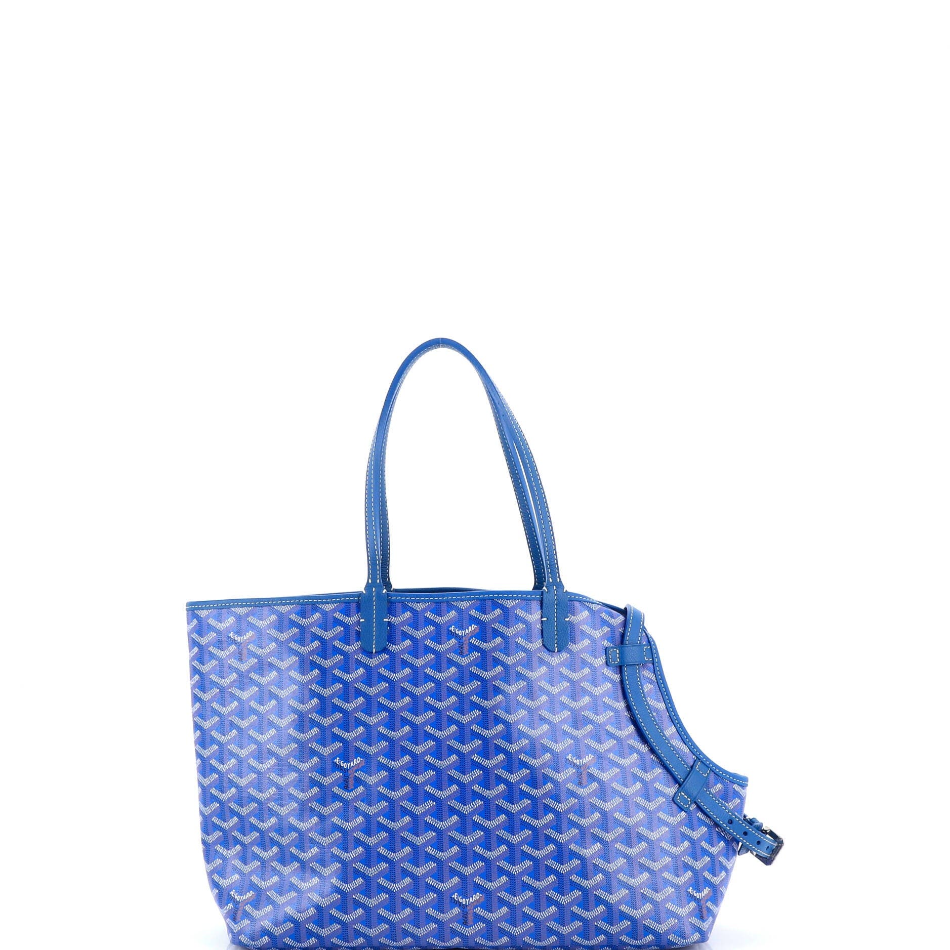 Pre-Owned Goyard Chien Gris Pet Carrier Tote Coated Canvas, Alternate, color, Blue