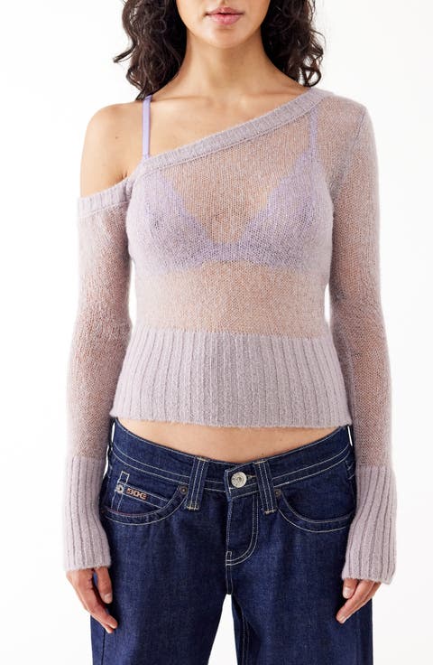 Asymmetric Open Stitch Sweater