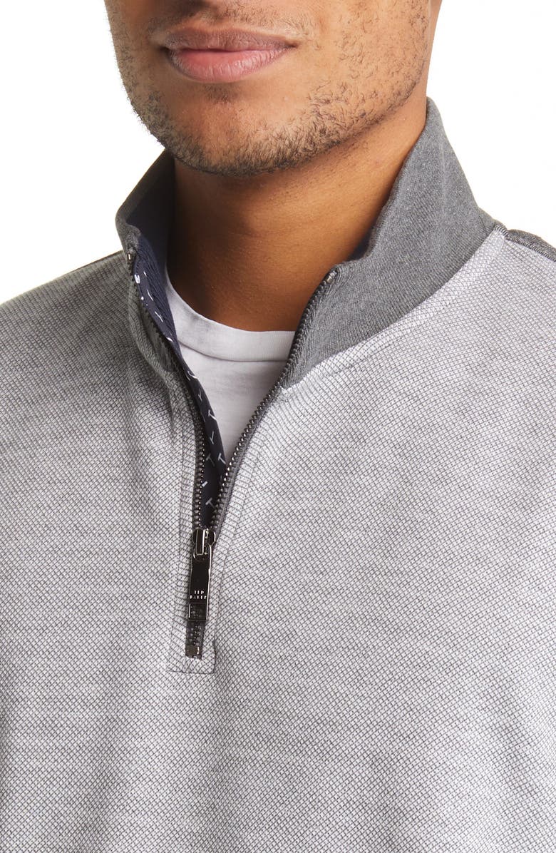 Ted Baker London Meritts Half Zip Piqué Pullover, Alternate, color, 