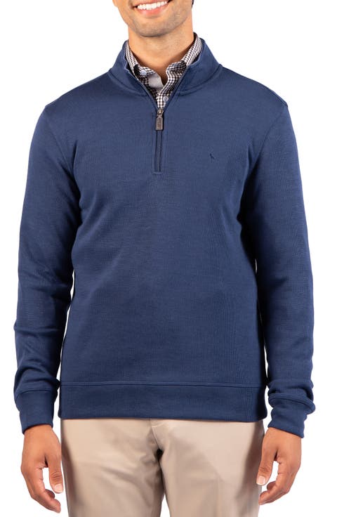 French Rib Quarter Zip Sweater
