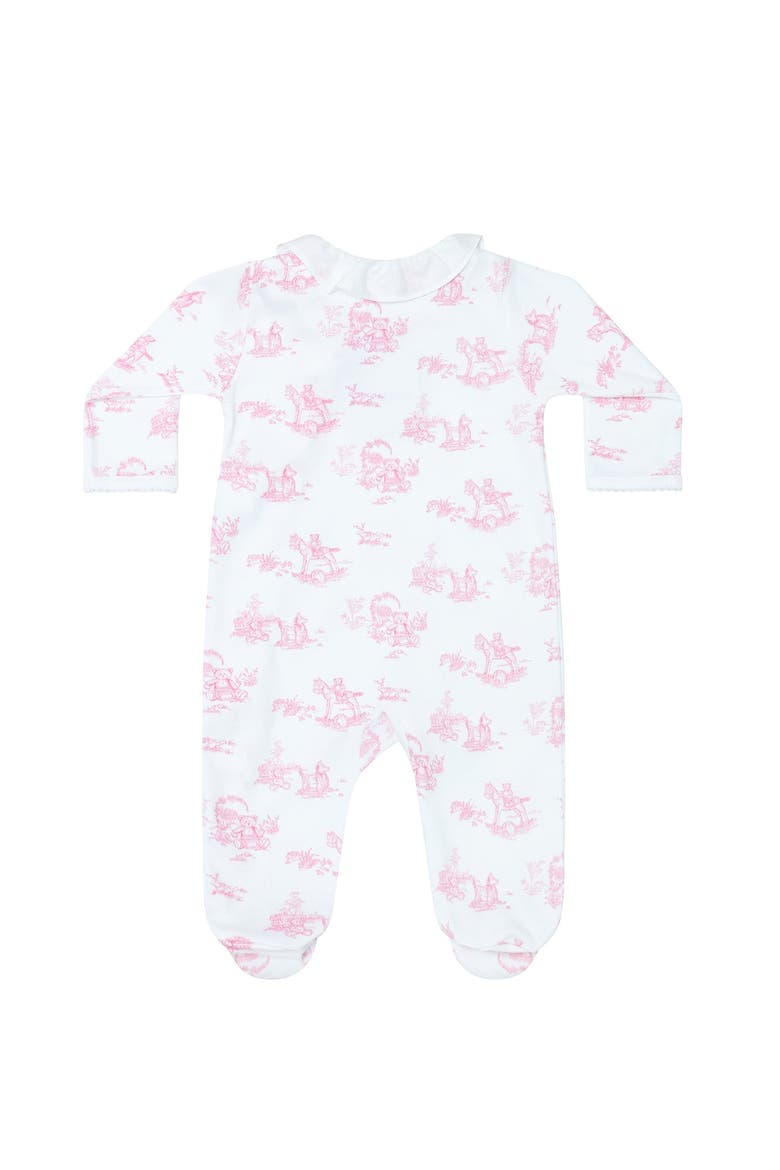 Pink Toile Crossover Footie - Baby, Alternate, color, Pink