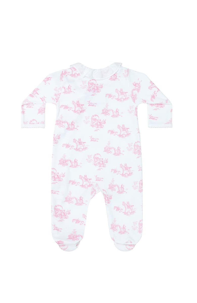 Nellapima Pink Toile Crossover Footie - Baby, Alternate, color, Pink