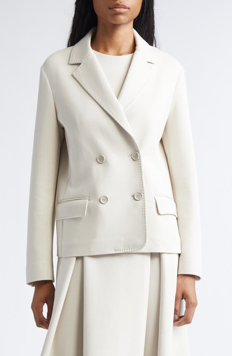 Max Mara Badia Double Breasted Double Face Jersey Blazer, Main, color, Beige