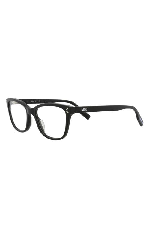 Alexander Mcqueen Mcqueen 51mm Square Optical Glasses In Black Black Transparent