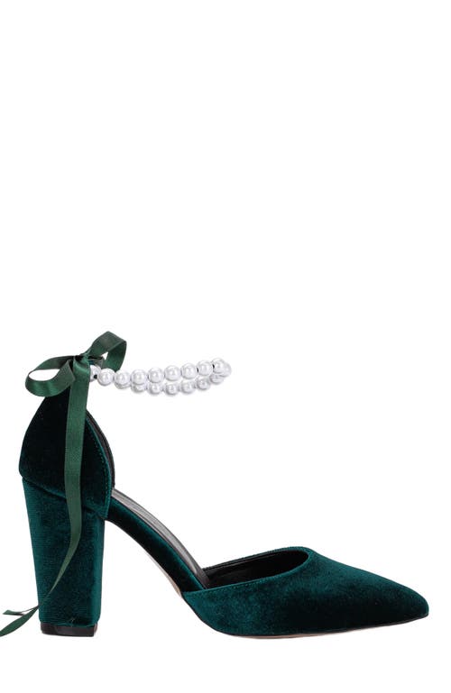 Forever & Always Shoes Agnes Pearl Wedding Heels in Emerald Green  product
