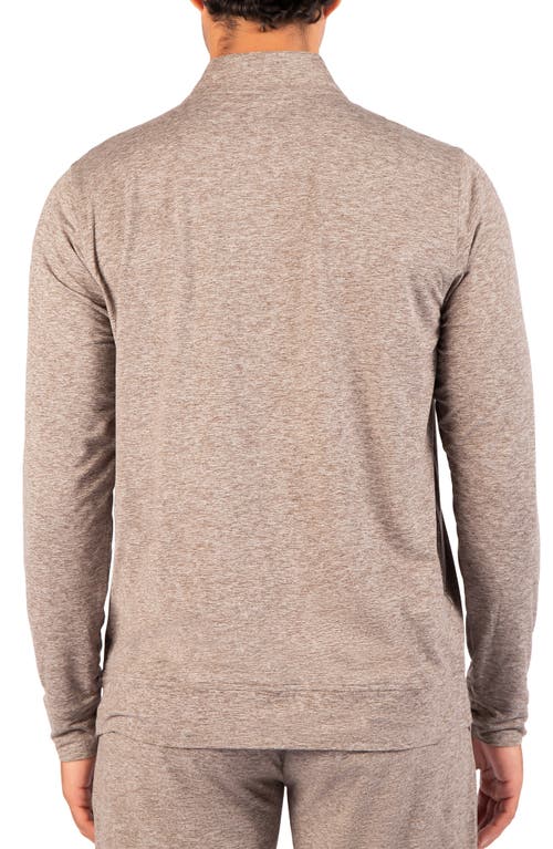 Tailorbyrd Brushed Melange Quarter Zip Pullover In Cedar