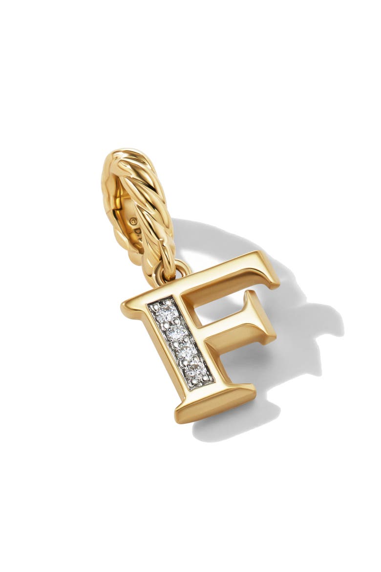 Pavé A Initial Pendant in 18K Yellow Gold with Diamonds, Alternate, color, 18K YELLOW GOLD - F
