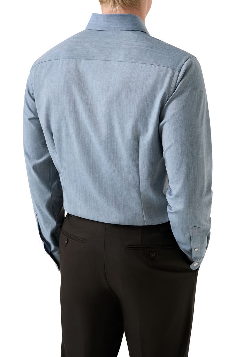 Slim Fit Blue Mélange Wool Dress Shirt, Alternate, color, MEDIUM BLUE