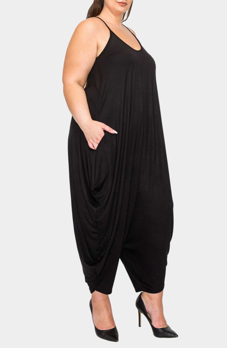 L I V D Quinn Pocket Balloon Leg Jumpsuit, Alternate, color, Black