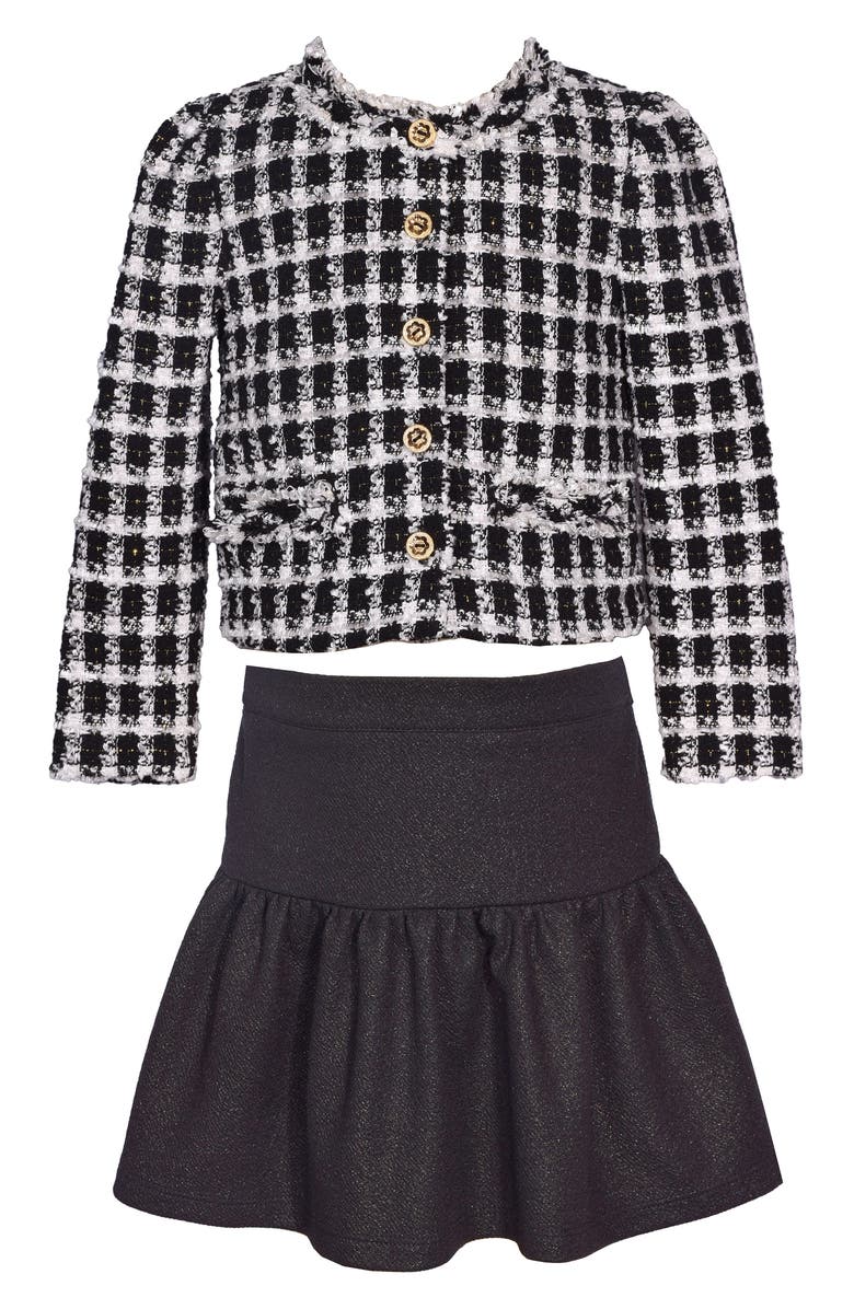 Iris & Ivy Kids' Bouclé Jacket & Skirt Set, Main, color, 