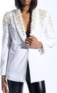 AZALEA WANG Pearlized Embellished Blazer