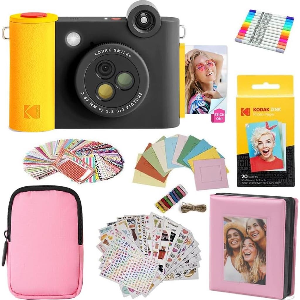 Kodak Smile+ 2-in-1 Camera Gift Bundle w/ Pink Case in Black at Nordstrom