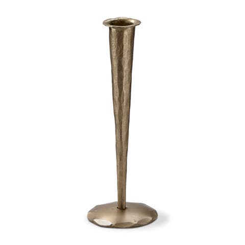 Ibiza Forged Short Taper Candle Holder Antique Gold Iron