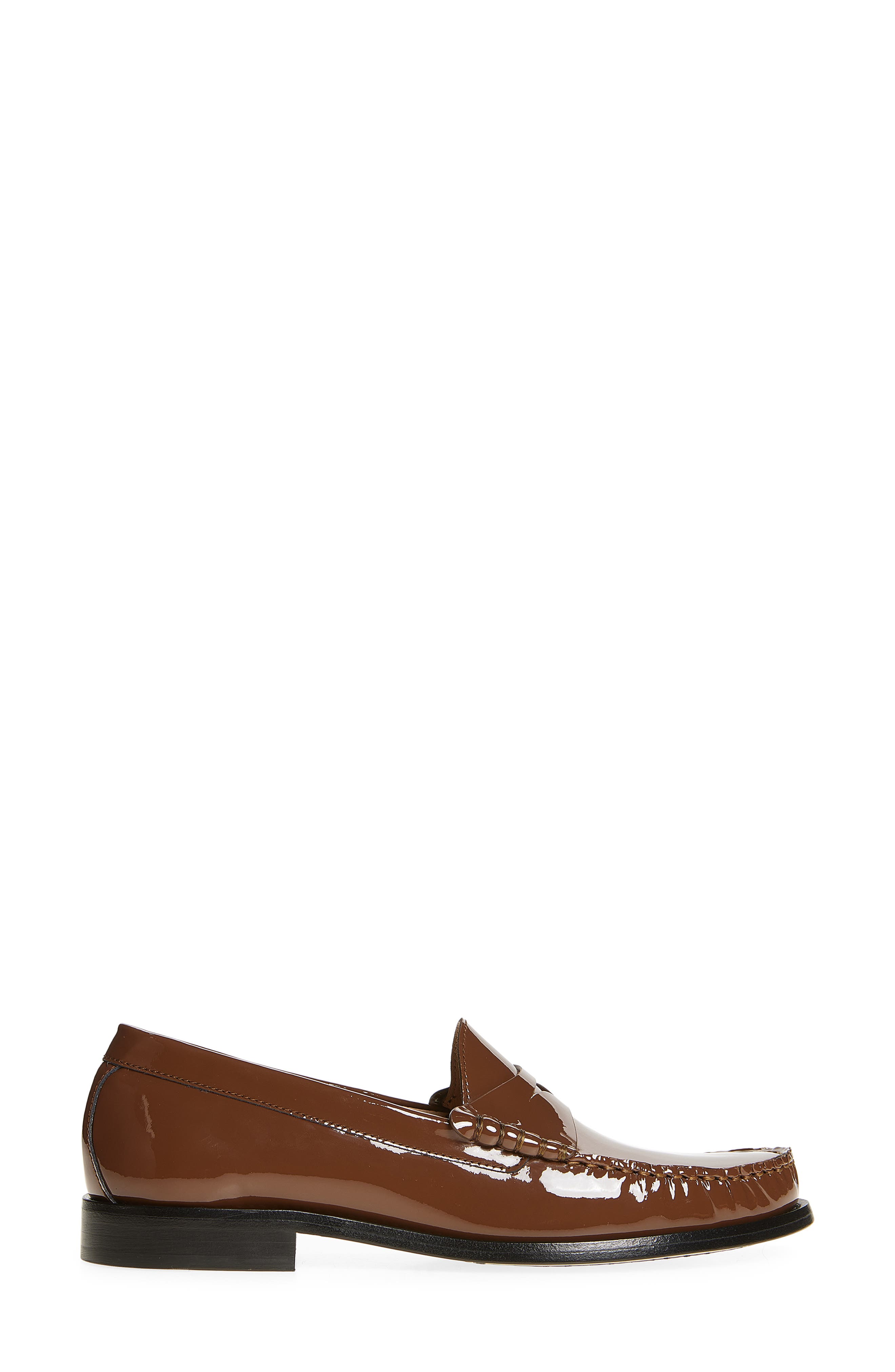 Stuart Weitzman Lottie Penny Loafer, Alternate, color, Walnut Patent