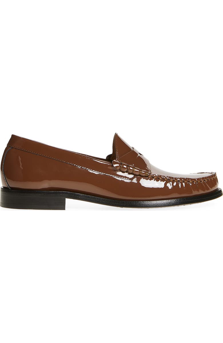 Stuart Weitzman Lottie Penny Loafer, Alternate, color, Walnut Patent