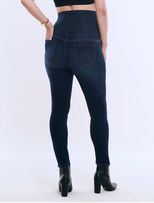 Motherhood Maternity Secret Fit Over The Belly Ankle Length Skinny Jeans In Dark Wash