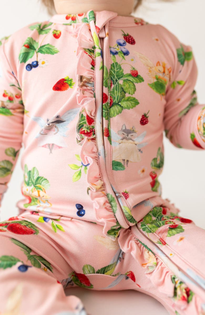 Posh Peanut Annabelle Floral Fitted Footie Pajamas, Alternate, color,