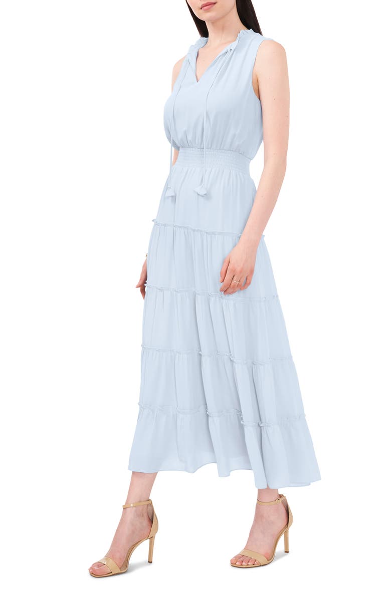 Halogen<sup>®</sup> Sleeveless Tiered Maxi Dress, Alternate, color, Pebbles Blue