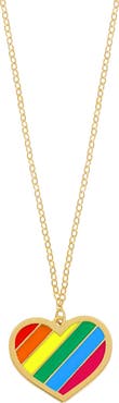 Bony Levy 14K Gold Rainbow Heart Pendant Necklace (Nordstrom Exclusive)