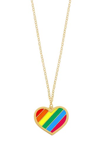 Bony Levy 14k Gold Rainbow Heart Pendant Necklace In Gold