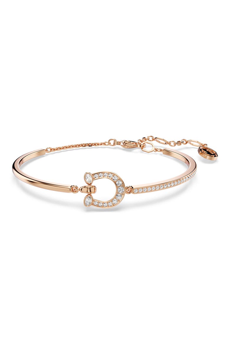 Symbolica Horseshoe Bangle Bracelet, Main, color, ROSE GOLD