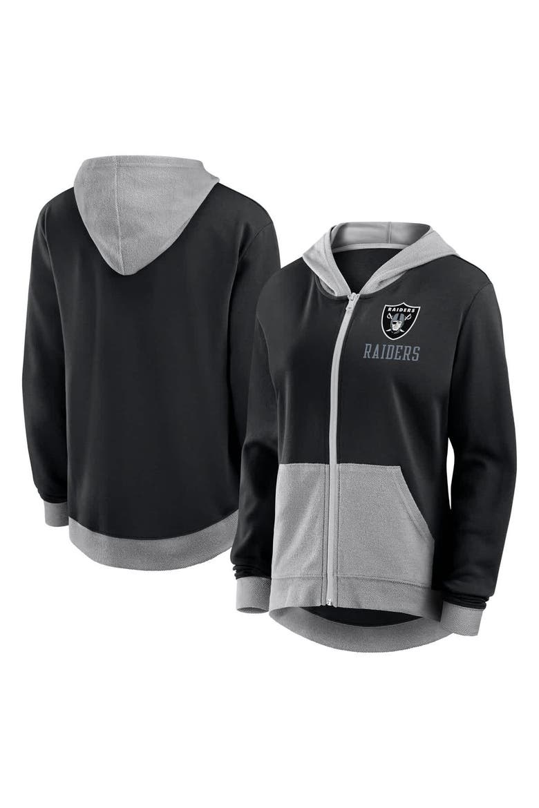 Women's Fanatics  Black Las Vegas Raiders Hit It Full-Zip Hoodie, Main, color, Black