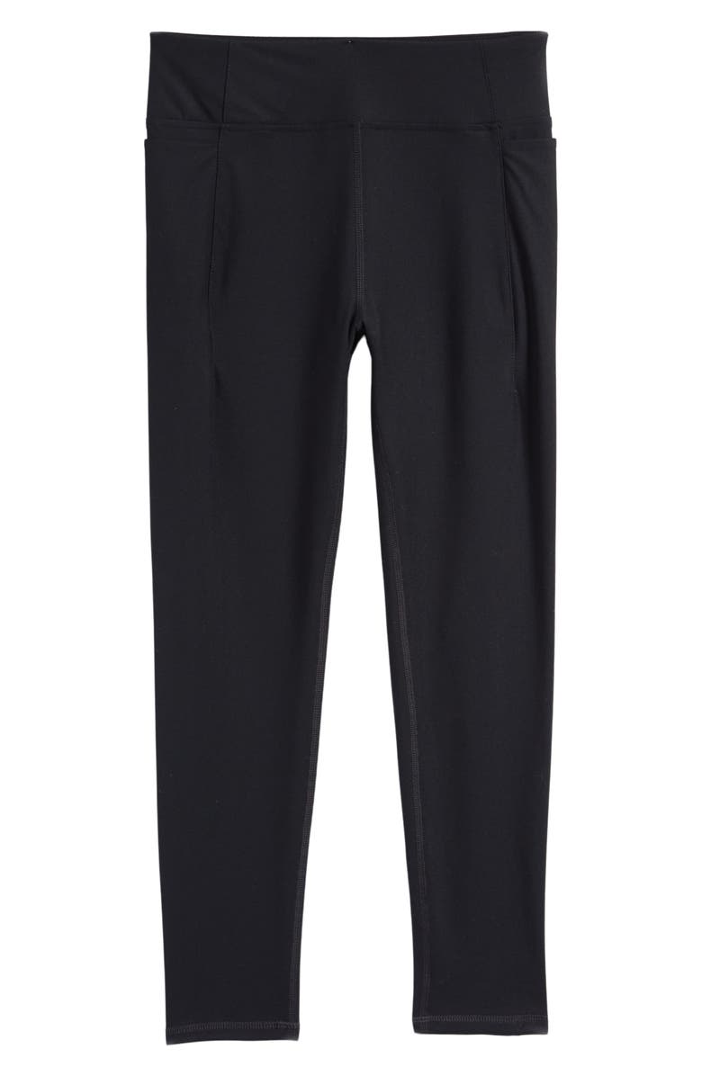 Zella Girl Kids' Elevate High Waist Pocket 7/8 Leggings, Main, color, Black