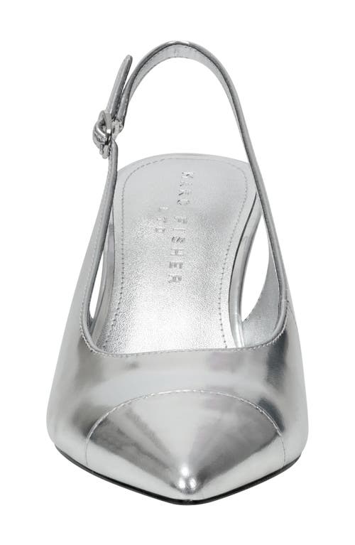 Marc Fisher Ltd Blakeley Slingback Pointed Toe Pump In Metallic Silver