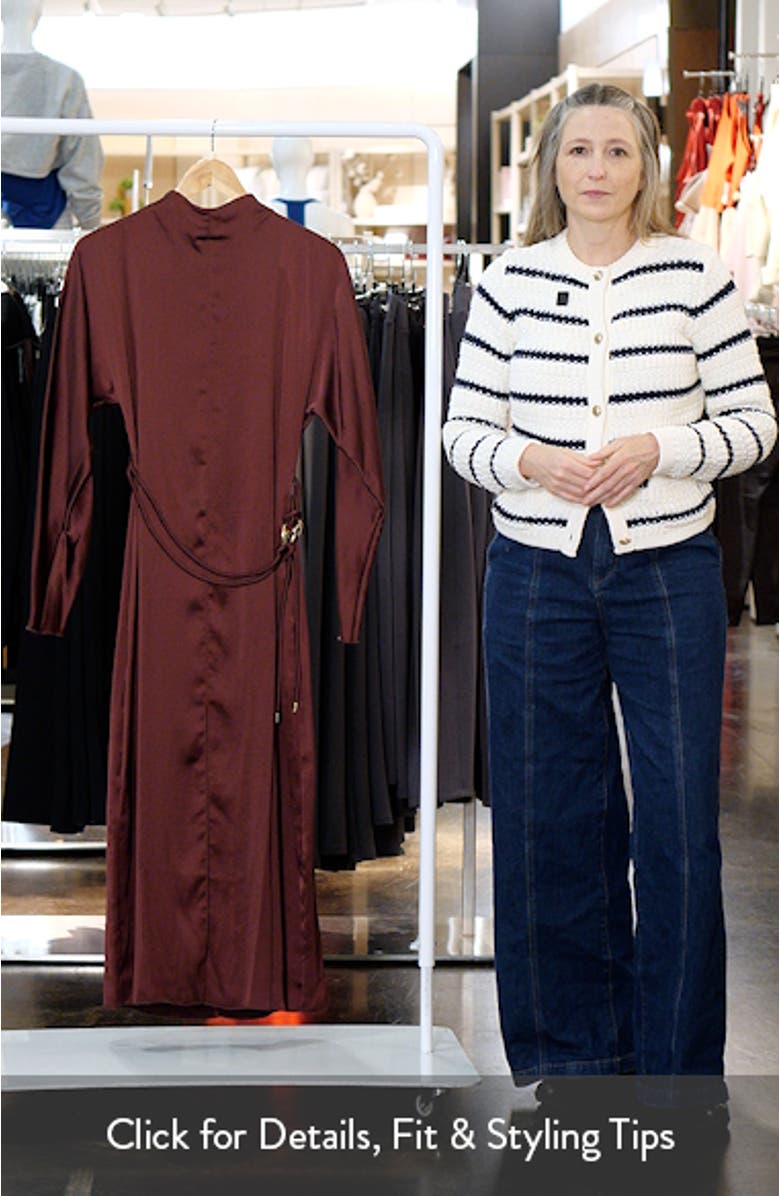 Long Sleeve Satin Midi Dress, sales video thumbnail