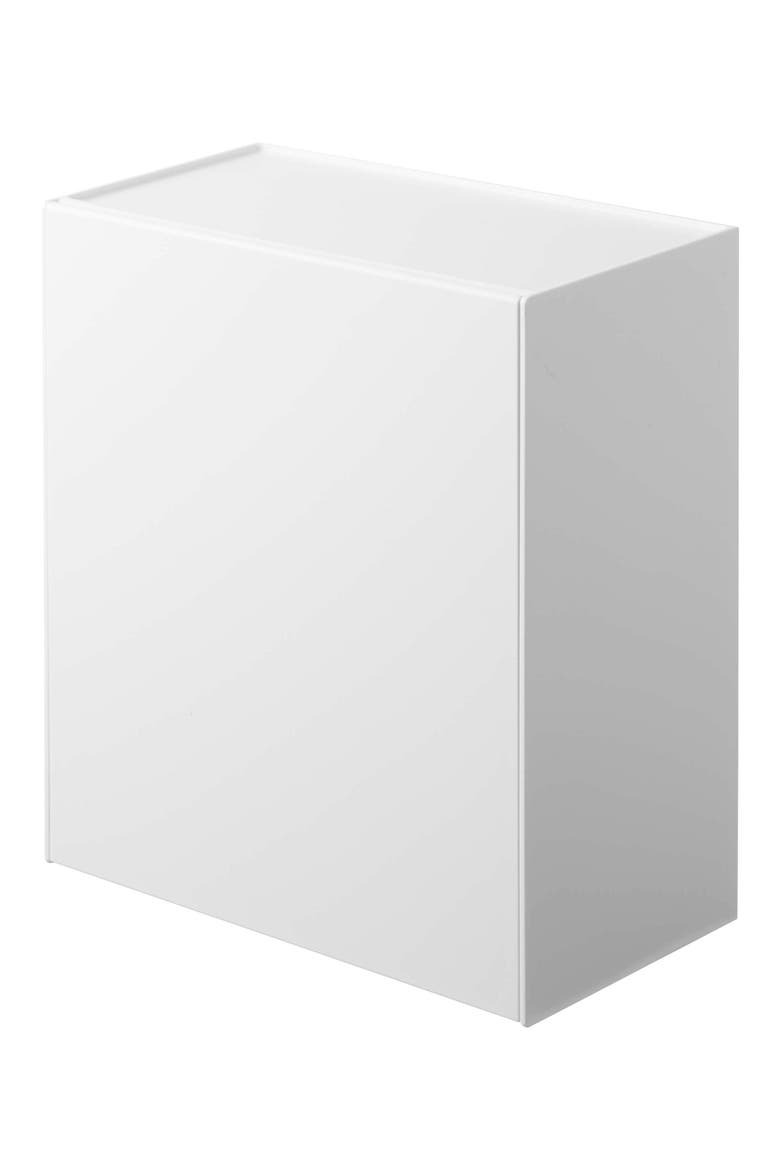 Wall Mounted Storage & Trash Bin, Main, color, WHITE
