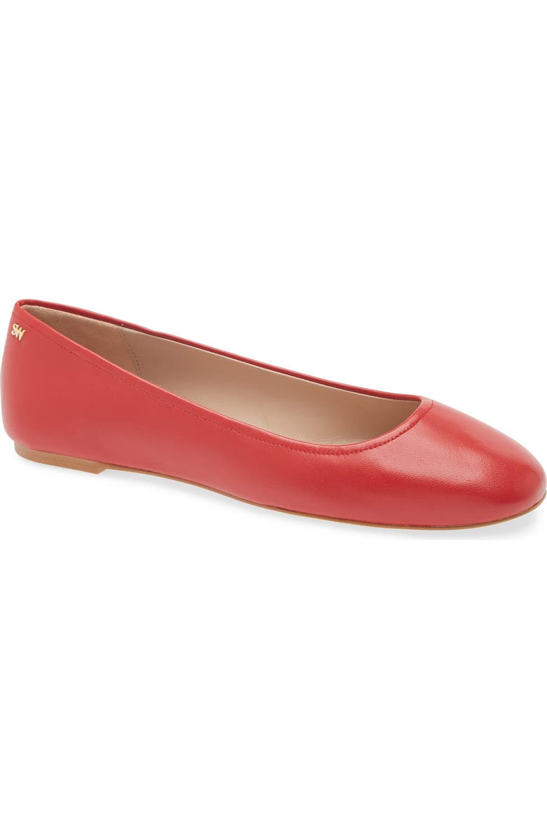 Stuart Weitzman Nadine Ballet Flat, Main, color, Lipstick Red