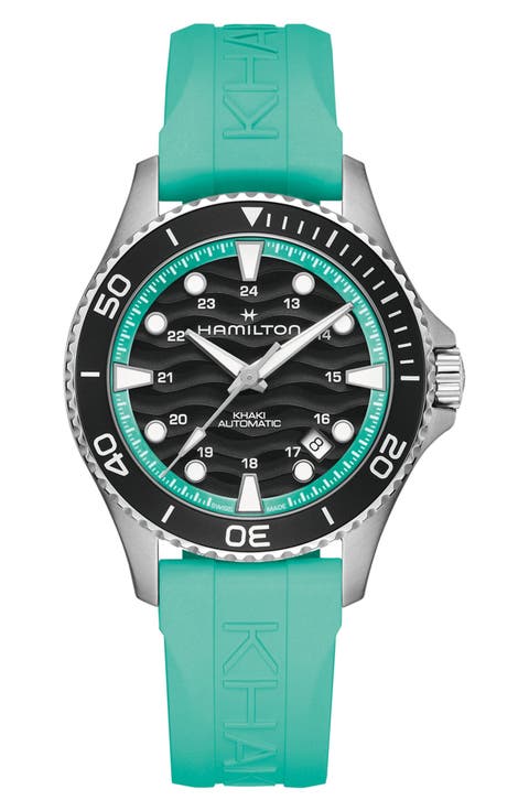 Khaki Navy Scuba Automatic Rubber Strap Watch, 40mm