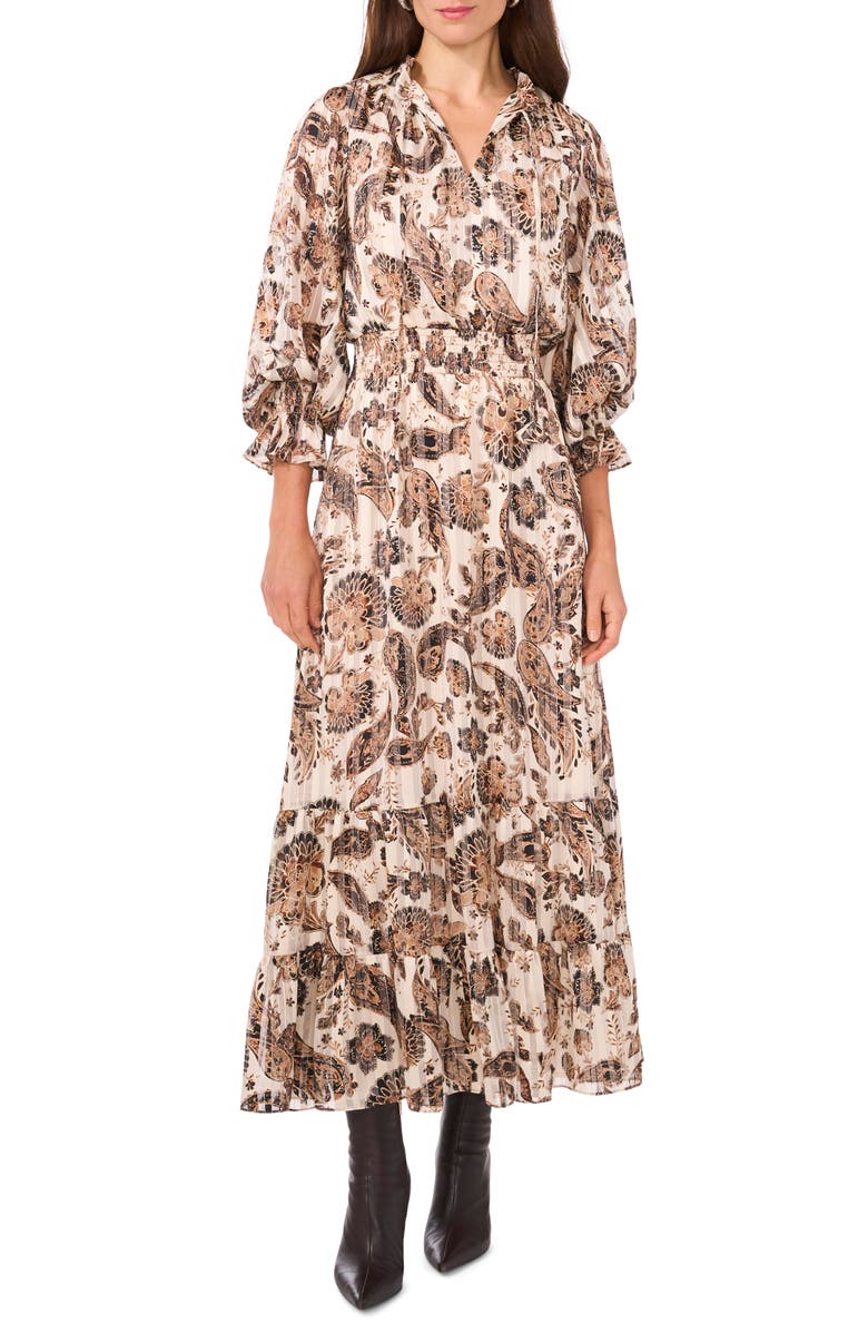 Vince Camuto Women's Paisley Print Maxi Slipdress Blue Size X-Large