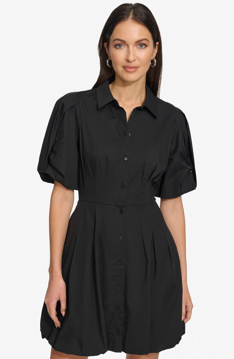 DKNY Puff Sleeve Mini Shirtdress, Alternate, color, 