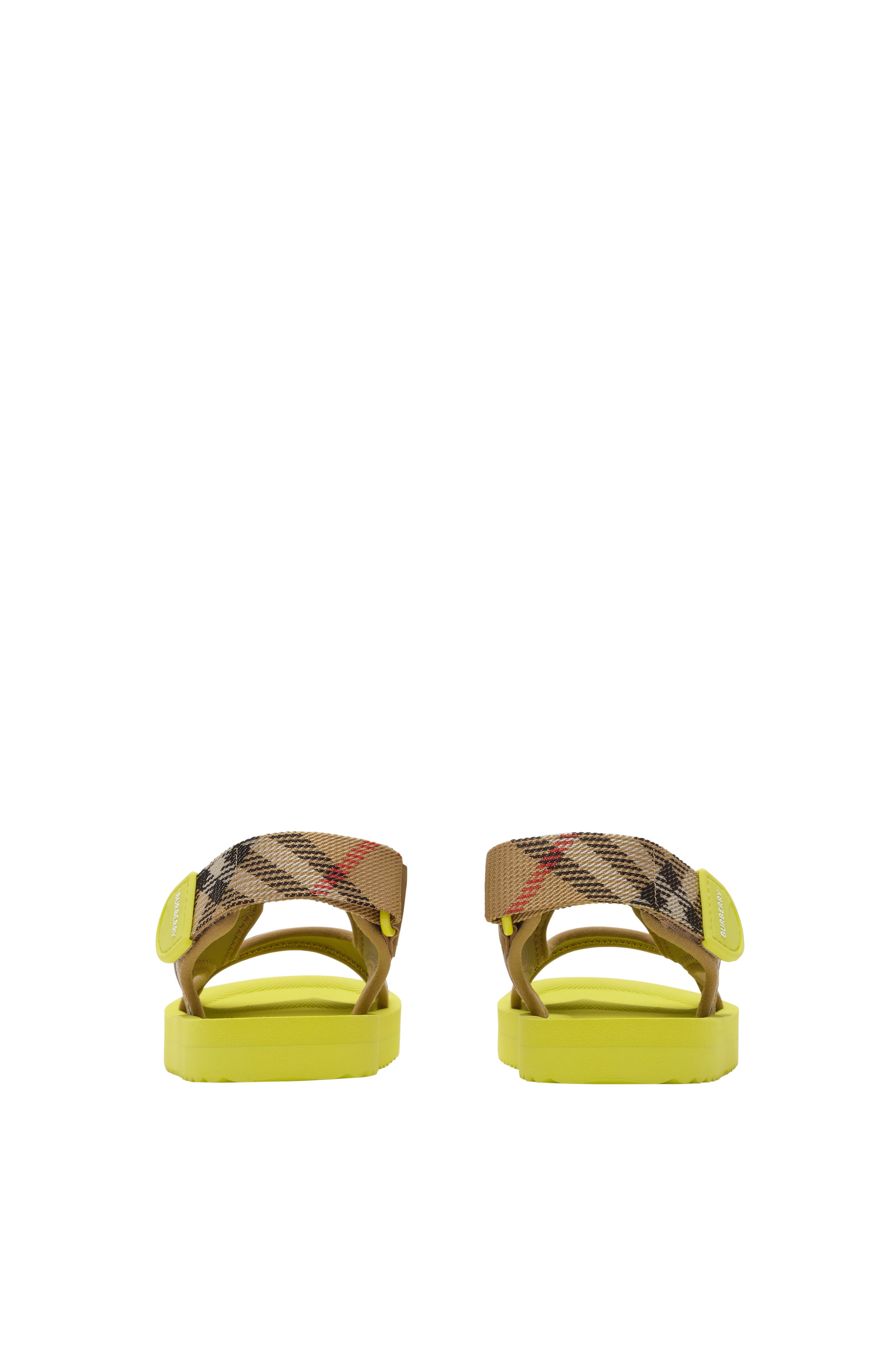 Burberry Check Sandals, Alternate, color, Sand Beige/Green