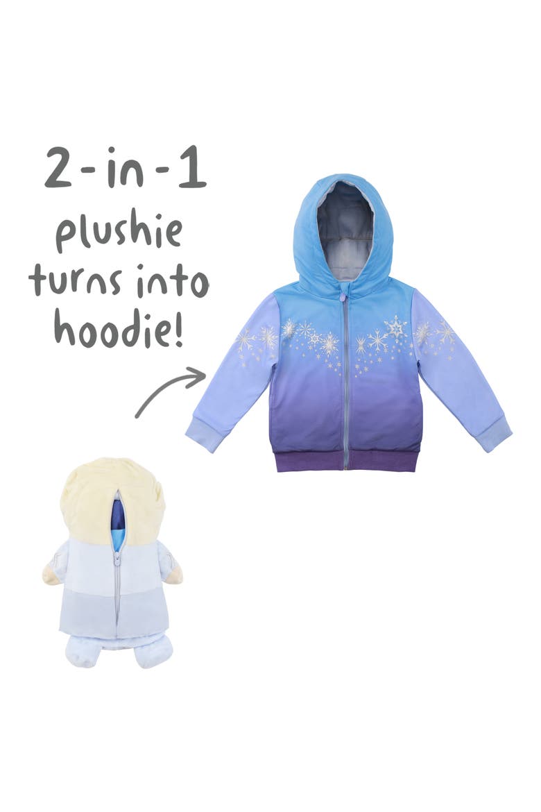 x Disney® Frozen™ Elsa 2-in-1 Stuffed Animal Hoodie, Alternate, color, BLUE MIX