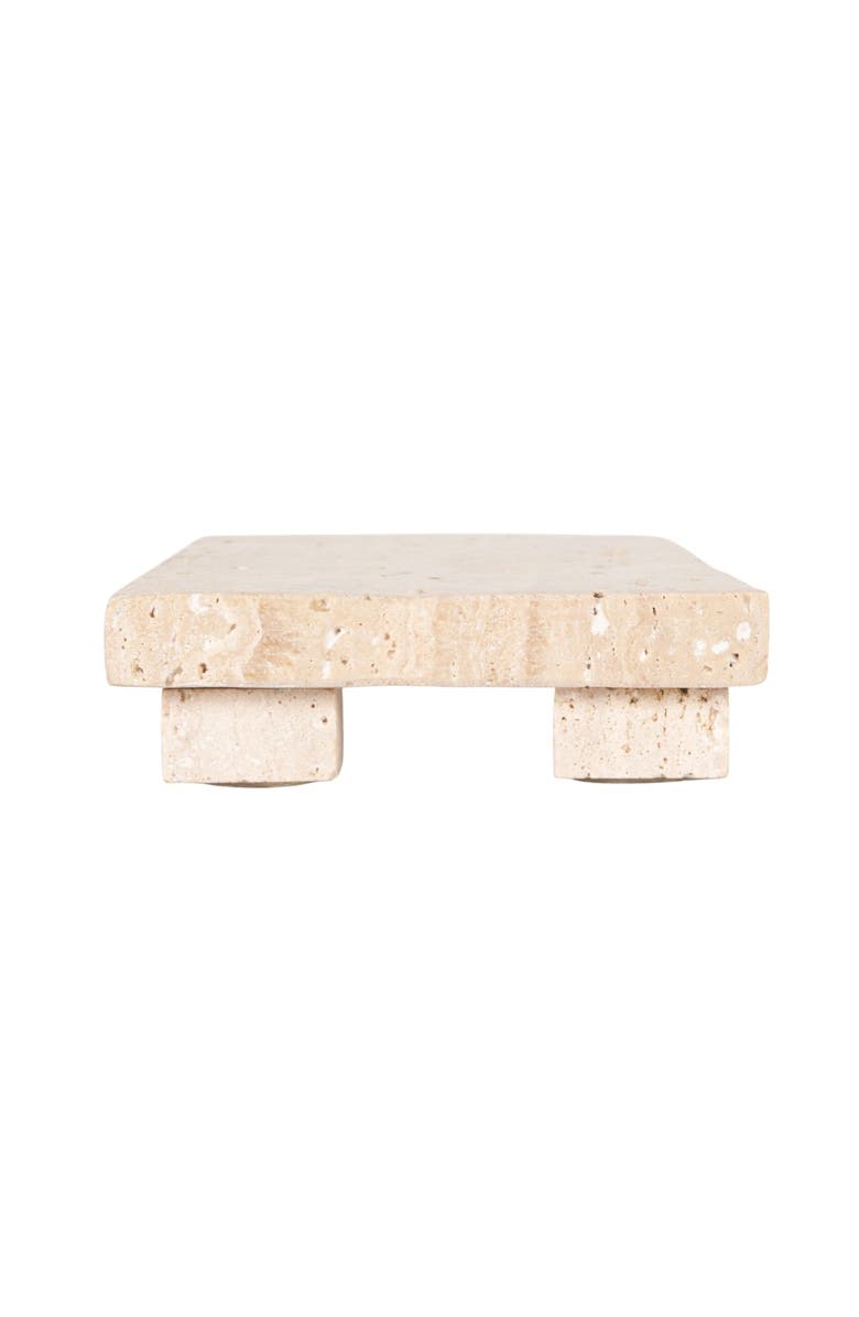 Storied Home Scandinavian Travertine Footed Charcuterie Board, Beige, Alternate, color, Natural